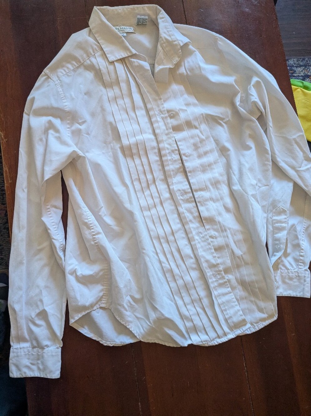 Classic White Pleated Dress Shirt - Unbranded